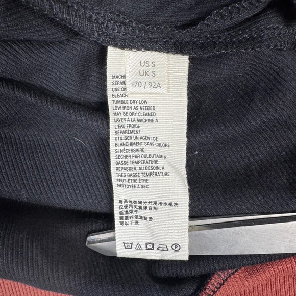 We The Free People Feeling It Tee S‎ Black Brown Patchwork Top Boho Fall Hippie - Picture 11 of 14